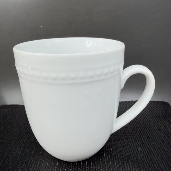 Fitz And Floyd Everyday White Ceramic Coffee Mug Cup Set 2 Mugs Cups Stoneware - Picture 11 of 12